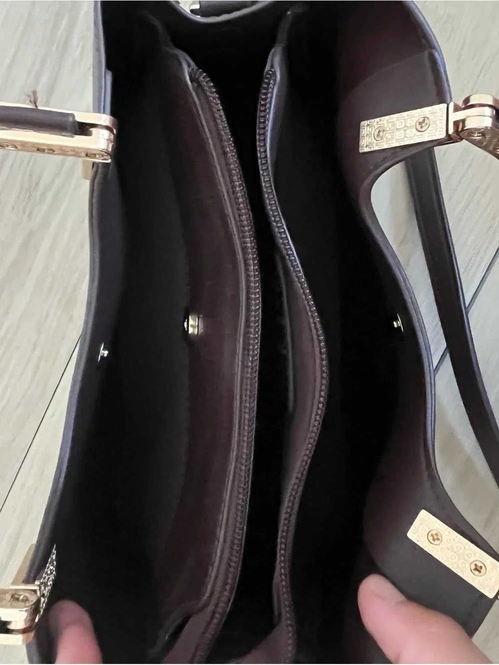 Like Dreams Cherry Chocolate Brown Satchel Crossbody Handbag Gold Hardware